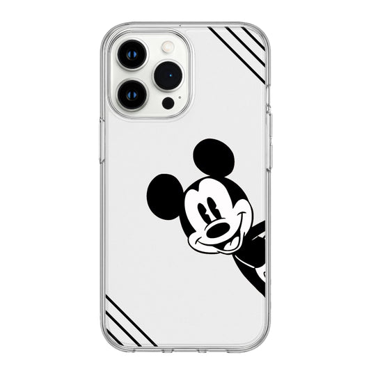 Classic Peek: Black & White Cartoon Icon Clear Phone Case