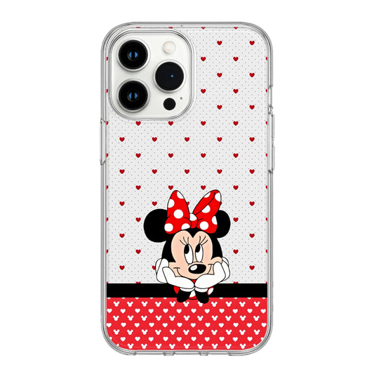 Sweet Hearts: Red Bow Cartoon Girl Clear Phone Case