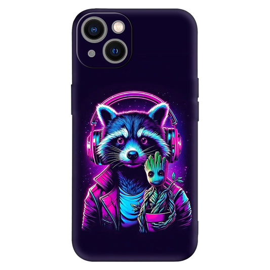 Neon Galaxy Duo – Rocket & Root Buddy Case