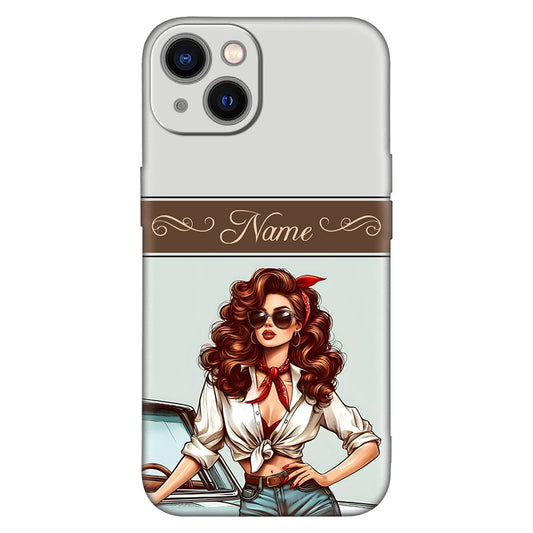 Retro Roadtrip Diva – Vintage Car Aesthetic iPhone Case
