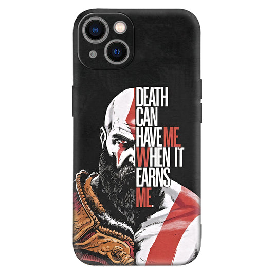 Kratos God of War Phone Case – “Death Can Have Me When It Earns Me” Quote Edition