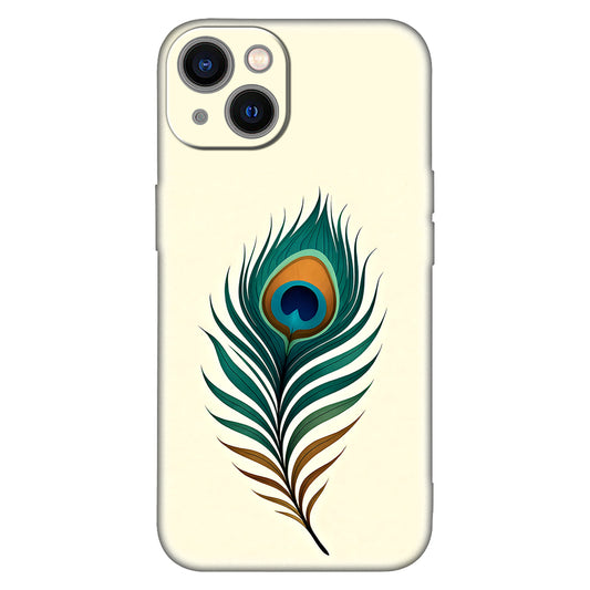 Sacred Serenity: Cream Peacock Feather Case