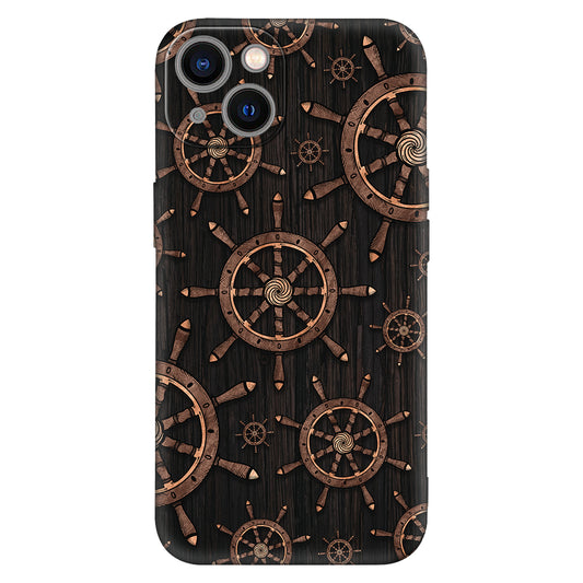Vintage Nautical Ship Wheel Phone Case – Rustic Marine Design