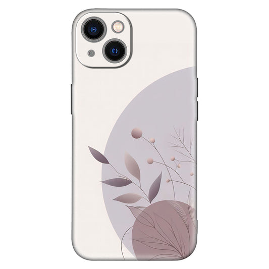 Minimal Botanical Phone Case – Soft Abstract Floral in Taupe & Lilac