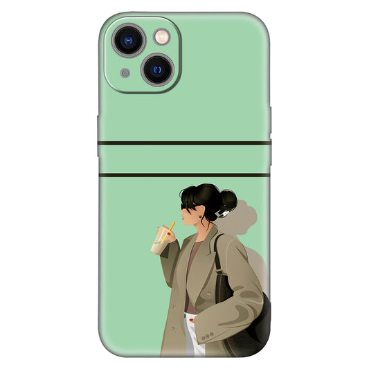 Trendy Minimalist Aesthetic Phone Case – Chic Fashion Girl Design