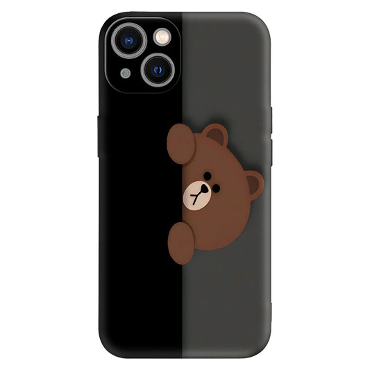 Cute Bear Peek Phone Case – Adorable Cartoon Design for Animal Lovers