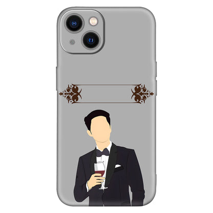Minimalist Classy Gentleman Phone Case – Faceless Man in Suit Illustration