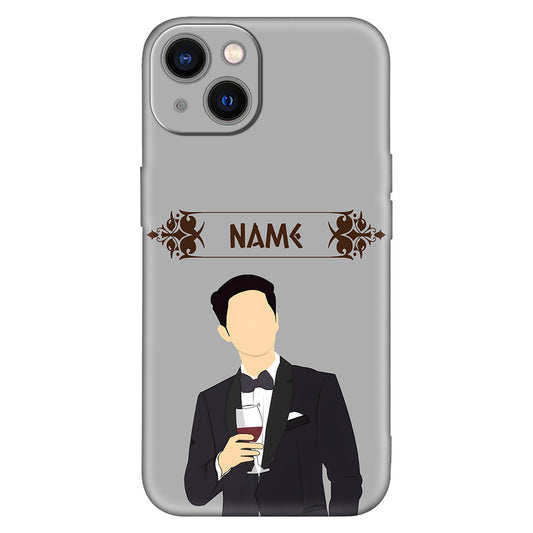 Minimalist Classy Gentleman Phone Case – Faceless Man in Suit Illustration