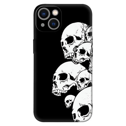 Monochrome Skulls: Grunge Shadow Phone Case