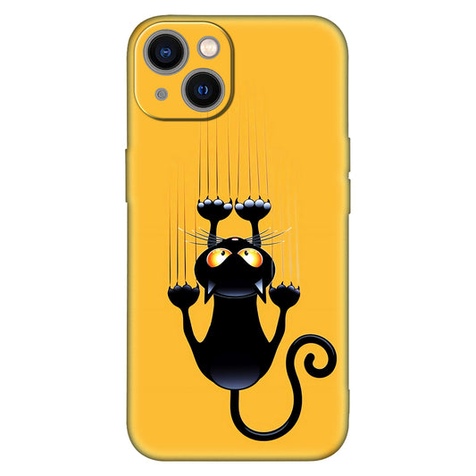 Claw Mode: Scratching Black Cat Yellow iPhone Case