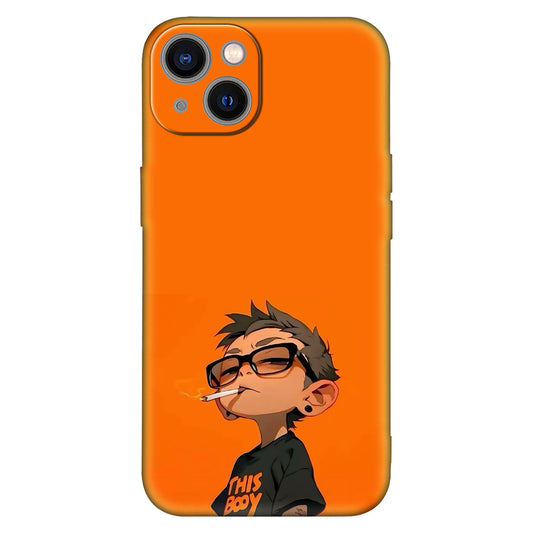 Attitude Mode: Bold Boy Graphic Orange iPhone Case