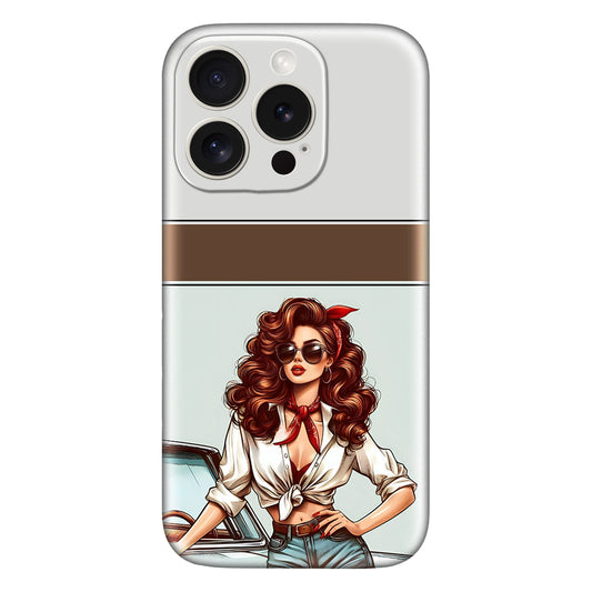 Retro Roadtrip Diva – Vintage Car Aesthetic iPhone Case