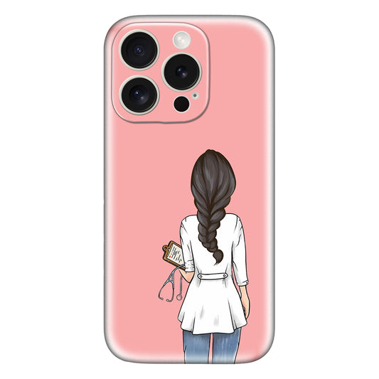 Stylish Female Doctor Phone Case – Back View Design