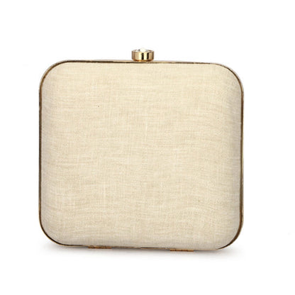 Beige Swan Box Clutch
