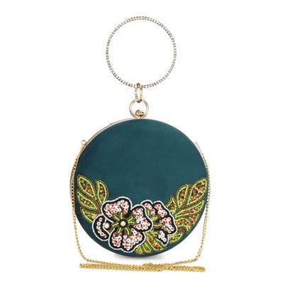 Jewel Tone Round Clutch