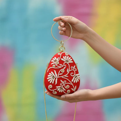 Red & Gold Egg-Shaped Clutch