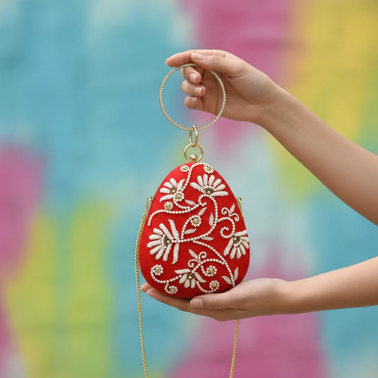 Red & Gold Egg-Shaped Clutch