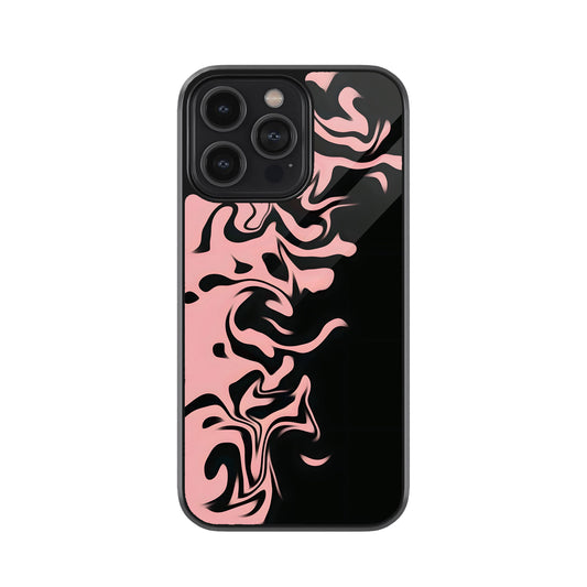 Black & Pink Abstract Swirl Metal Cover