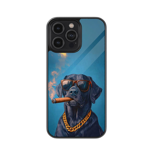 Cool Dog with Cigar Metal Mobile Cover