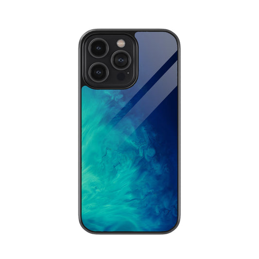 Aqua Ocean Wave Metal Mobile Cover