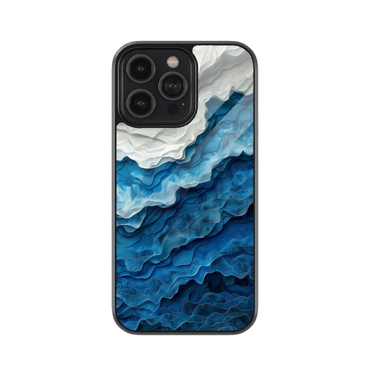 3D Layered Ocean Waves Metal Mobile Cover