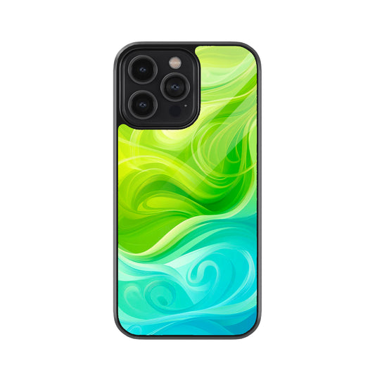 Green Energy Flow Metal Mobile Cover