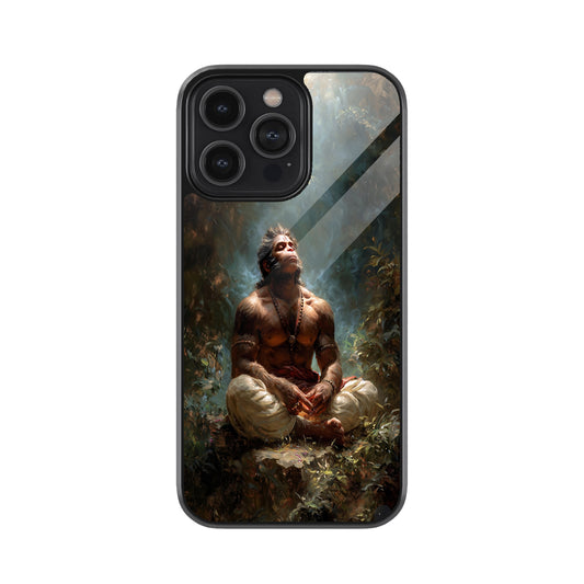 Divine Hanuman Meditation Metal Mobile Cover