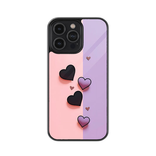 Dual-Tone Hearts Metal Mobile Cover
