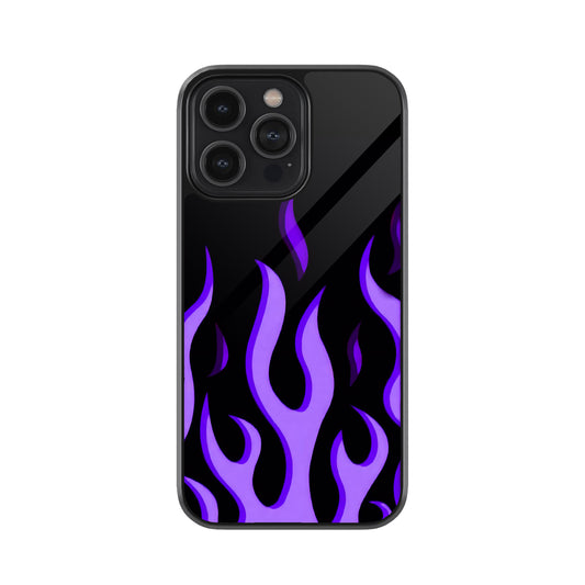 Purple Flame Metal Mobile Cover