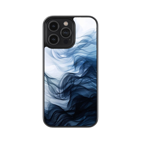 Blue Smoke Waves Metal Mobile Cover