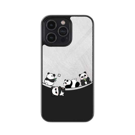 Cute Panda Metal Mobile Cover