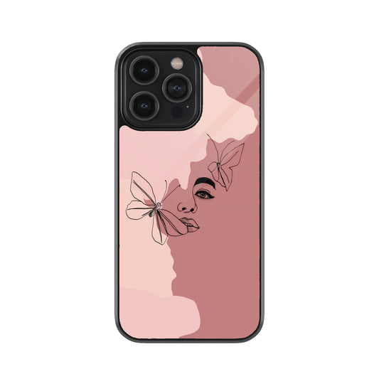 Artistic Face & Butterflies Metal Cover