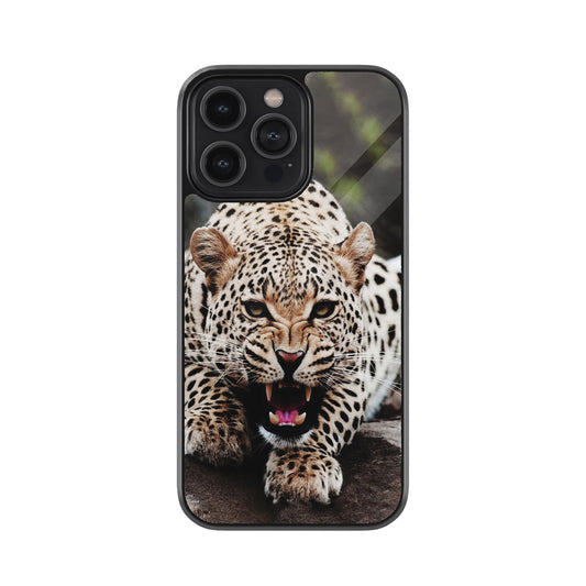 Leopard Attack Design Metal Mobile Cover