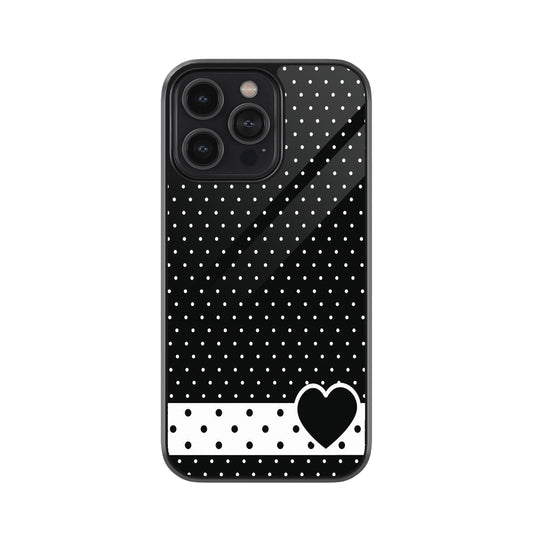 Black & White Polka Dot Heart Cover