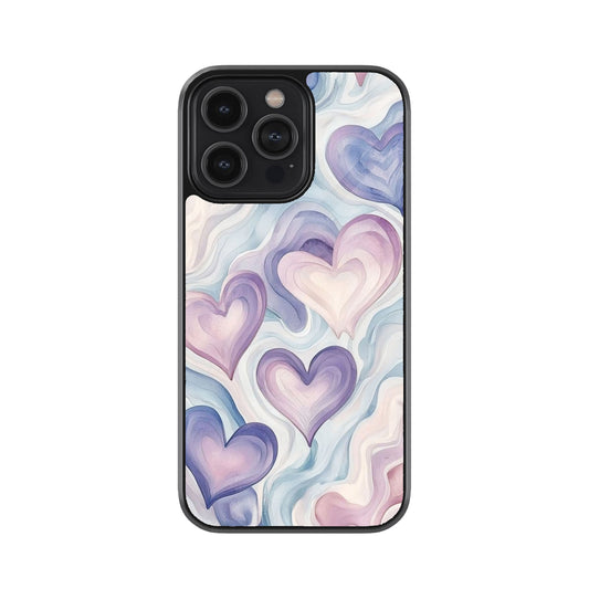 Purple Heart Watercolor Metal Mobile Cover