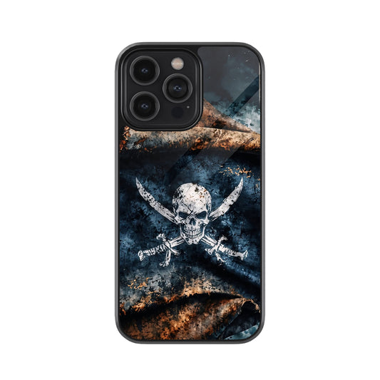 Skull Pirate Flag Metal Mobile Cover