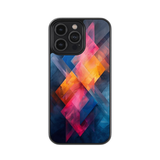 Abstract Geometric Color Burst Metal Mobile Cover