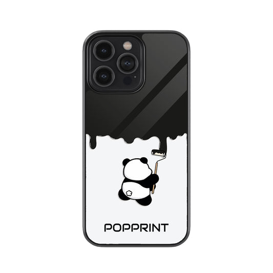 Cute Panda Painter Metal Mobile Cover