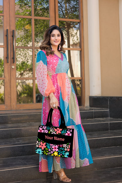 Customized embossed Flora Tote bag