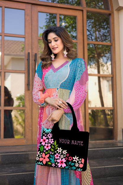 Customized embossed Flora Tote bag