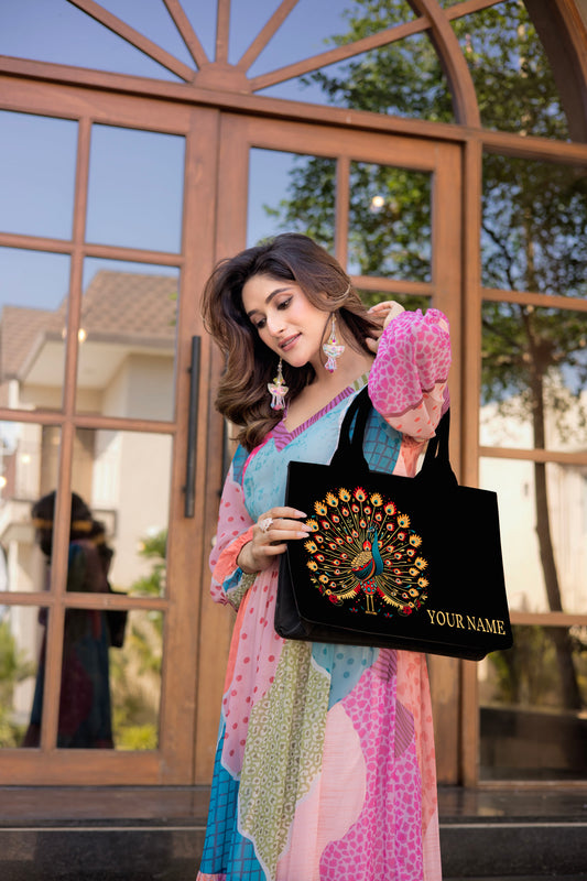 Customized Royal Elegance Peacock customized Tote