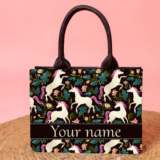 Customized Unicorn Jungle Tote Bag