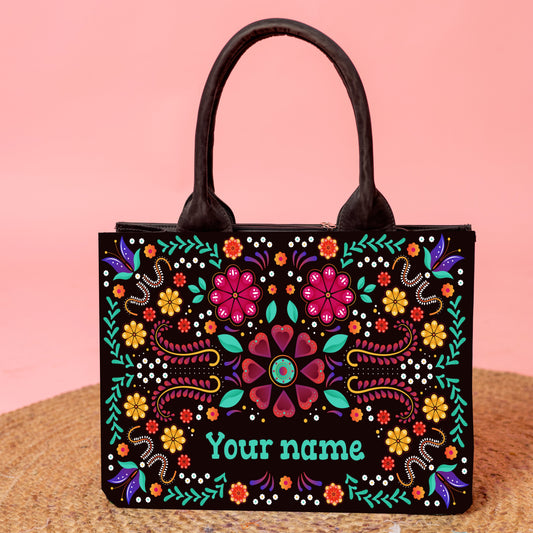 Floral Fiesta Custom Tote Bag