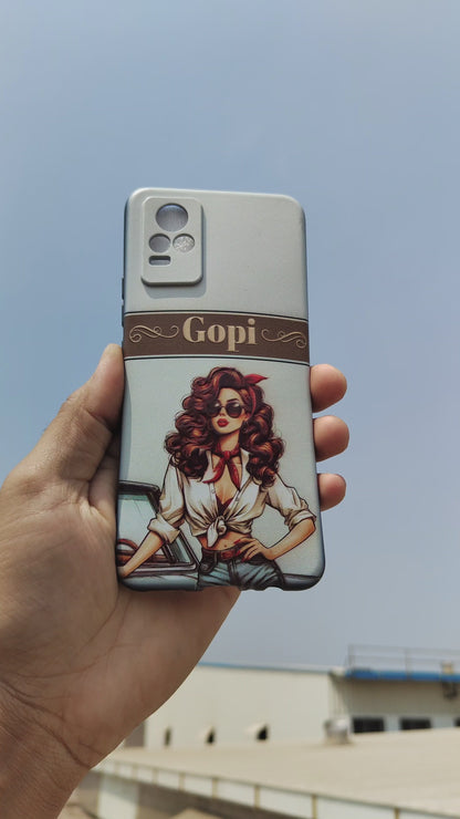 Retro Roadtrip Diva – Vintage Car Aesthetic iPhone Case