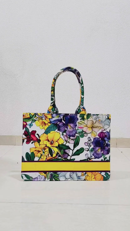 The Spring Pansy Patch Tote Bag