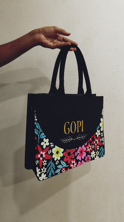 Customized embossed Flora Tote bag